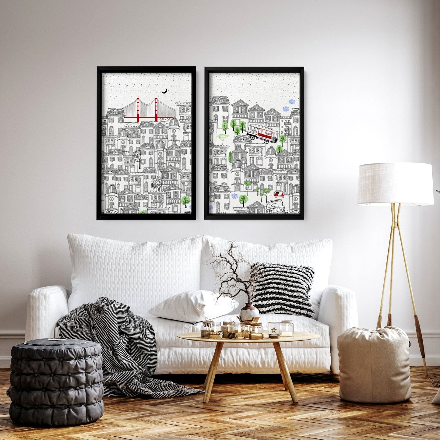 San Francisco print  | Set of 2 wall art travel posters