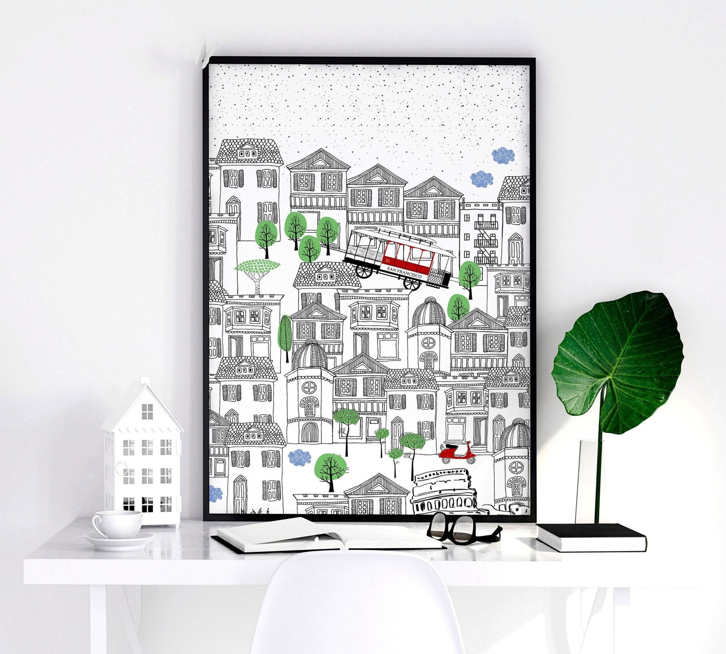 San Francisco print  | Set of 2 wall art travel posters