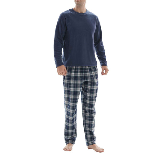 Men's Thermal Pyjama Set with Cotton Bottoms, Available in Sizes M-XXL