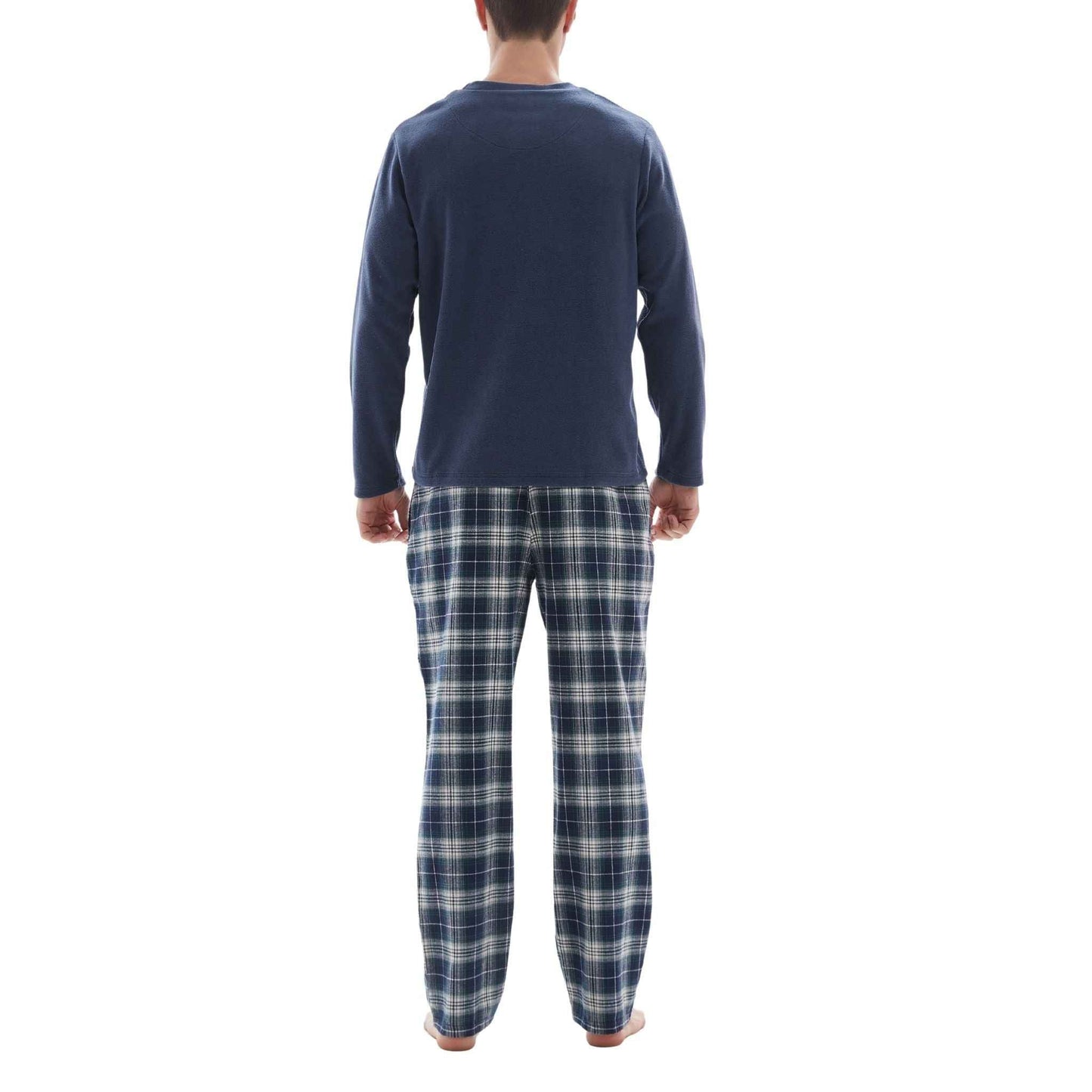 Men's Thermal Pyjama Set with Cotton Bottoms, Available in Sizes M-XXL