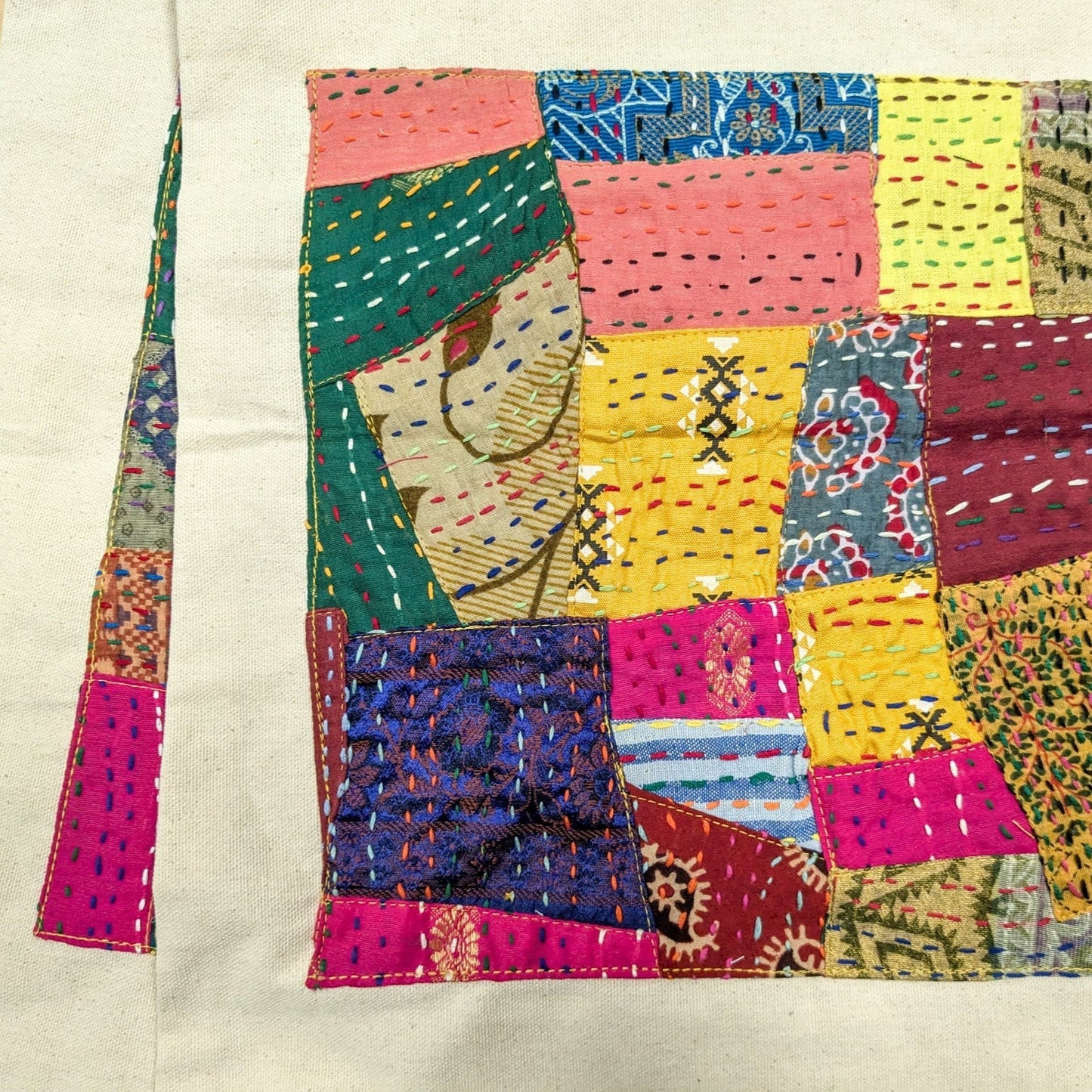 Sari patchwork cotton tote bag