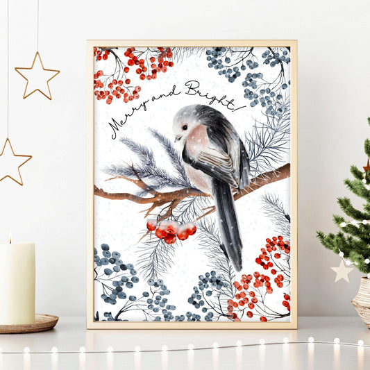 Scandinavian Christmas decoration wall art print