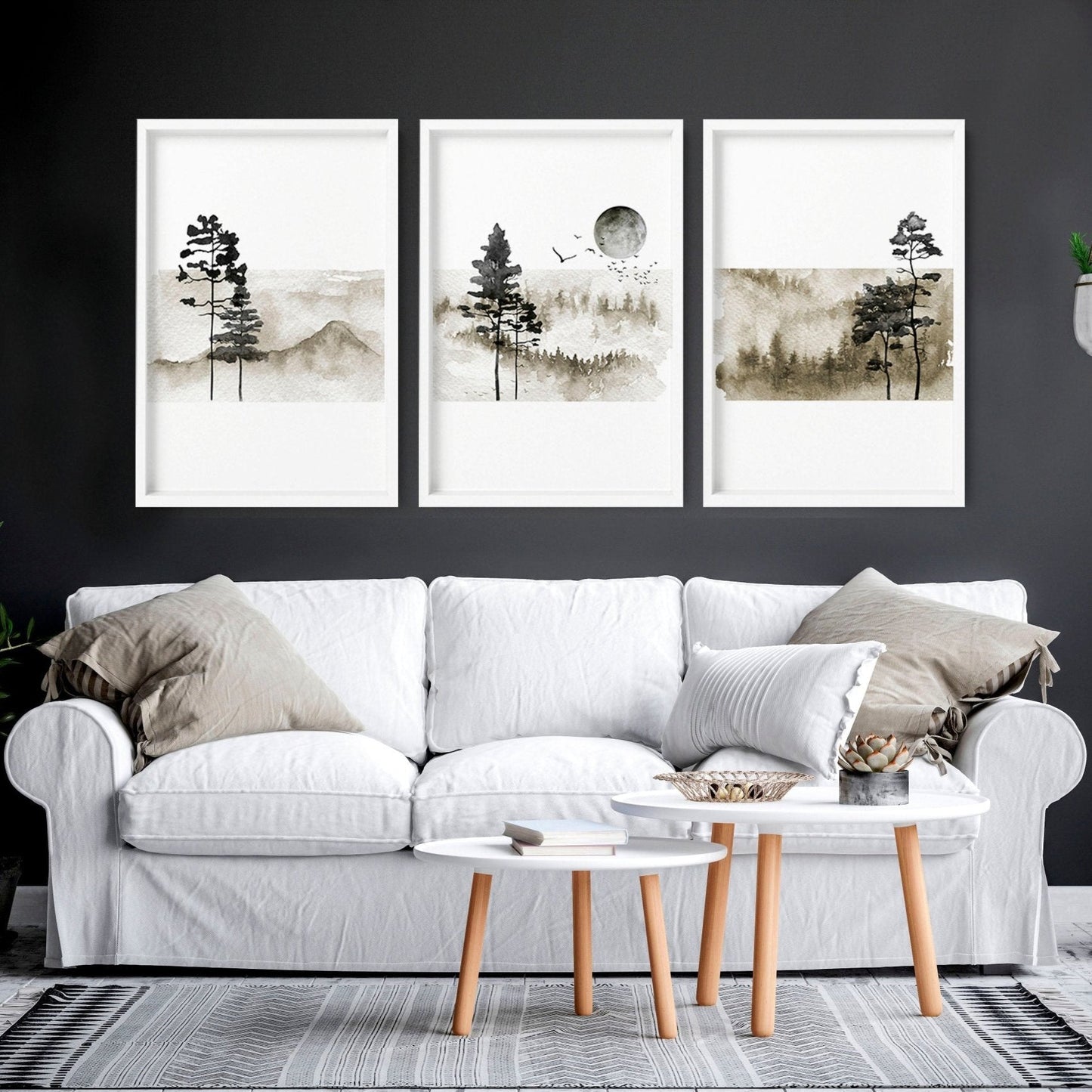 Scandinavian wall decor | set of 3 framed wall art
