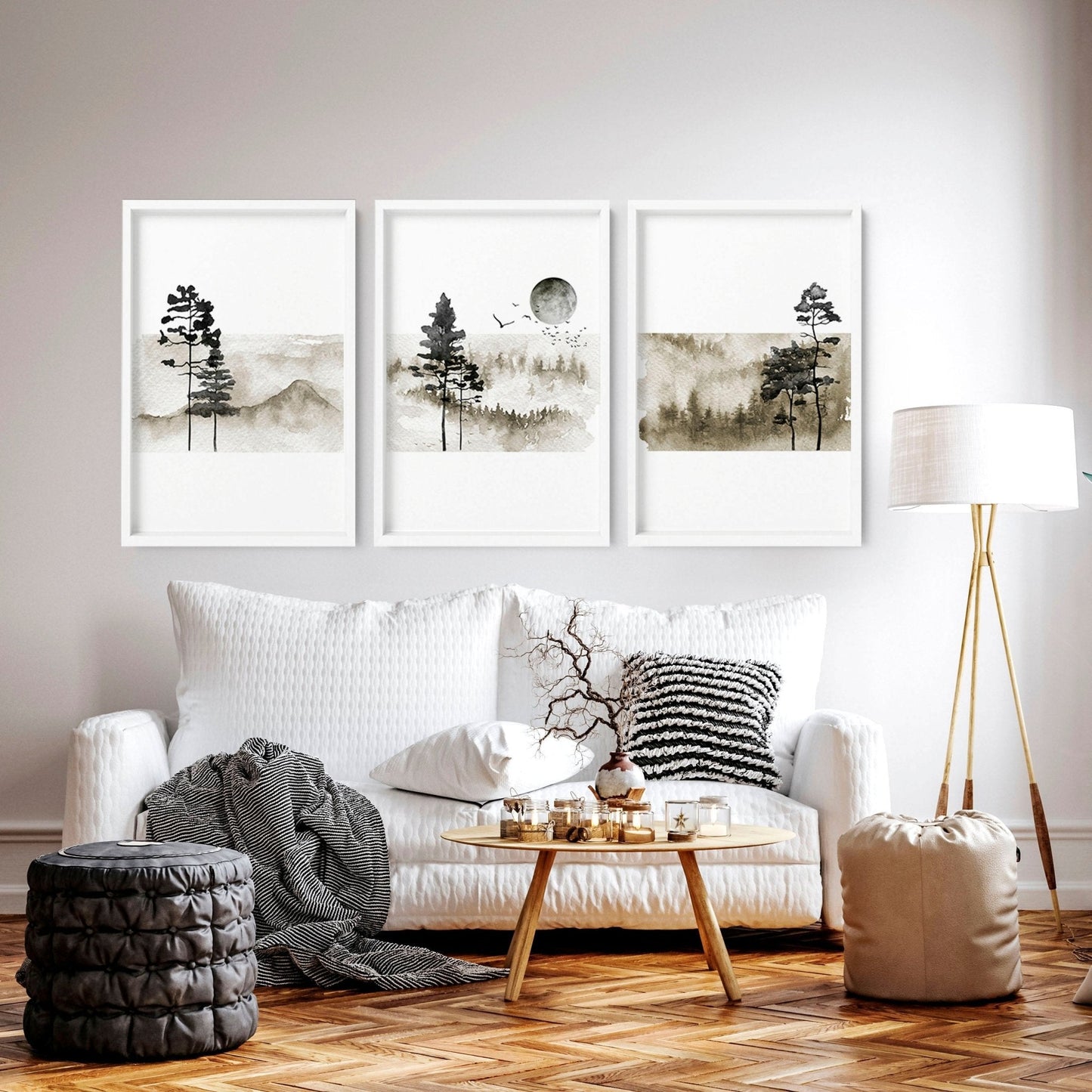 Scandinavian wall decor | set of 3 framed wall art