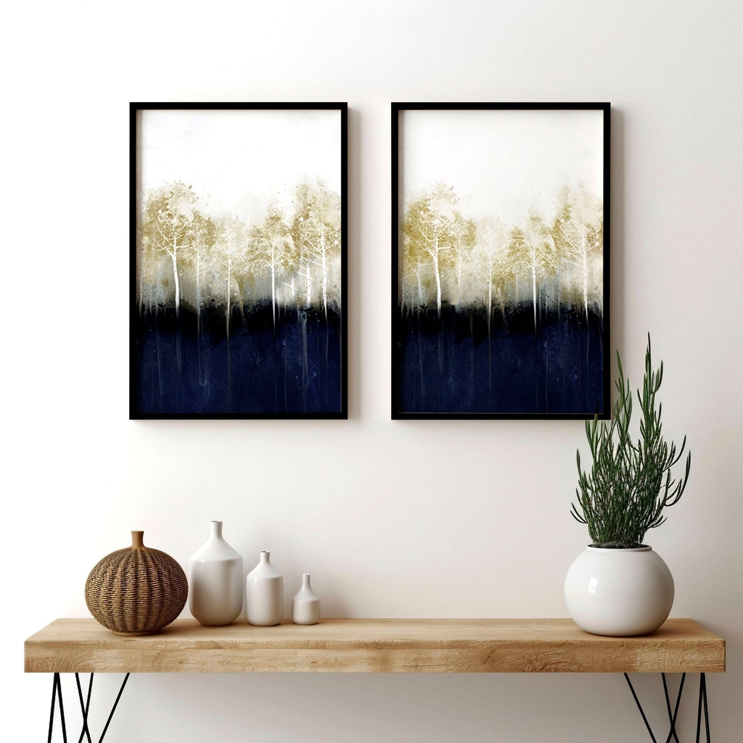 Scandinavian hallway ideas | Set of 2 framed wall art prints