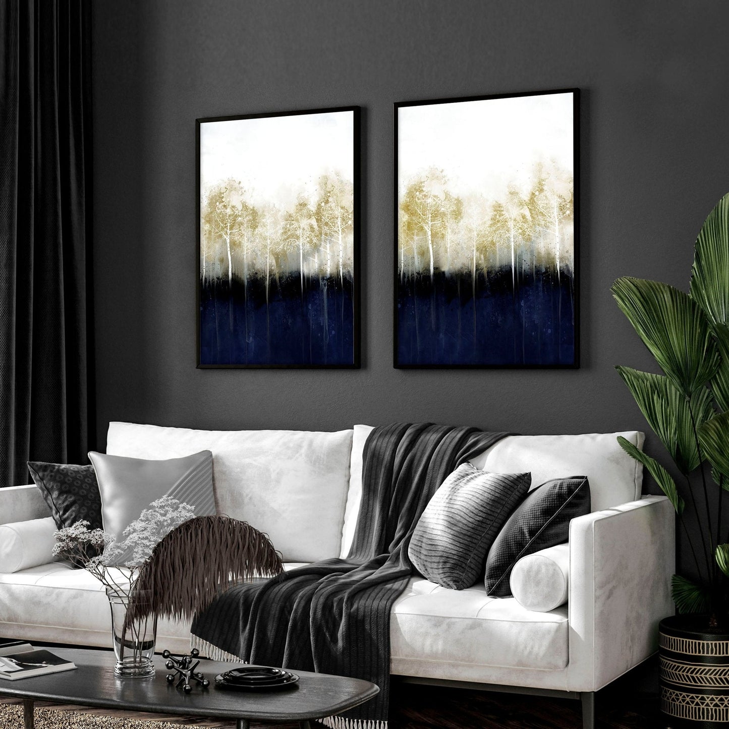 Scandinavian hallway ideas | Set of 2 framed wall art prints