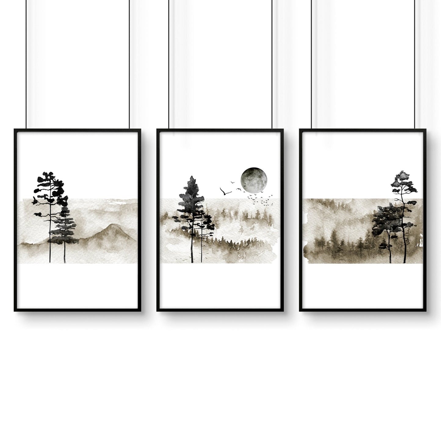 Scandinavian wall decor | set of 3 framed wall art