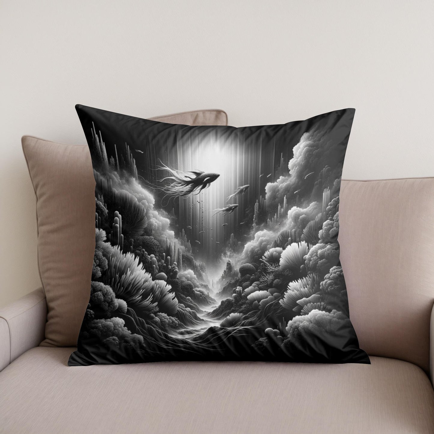 Mysteries of the Deep Cotton Cushion