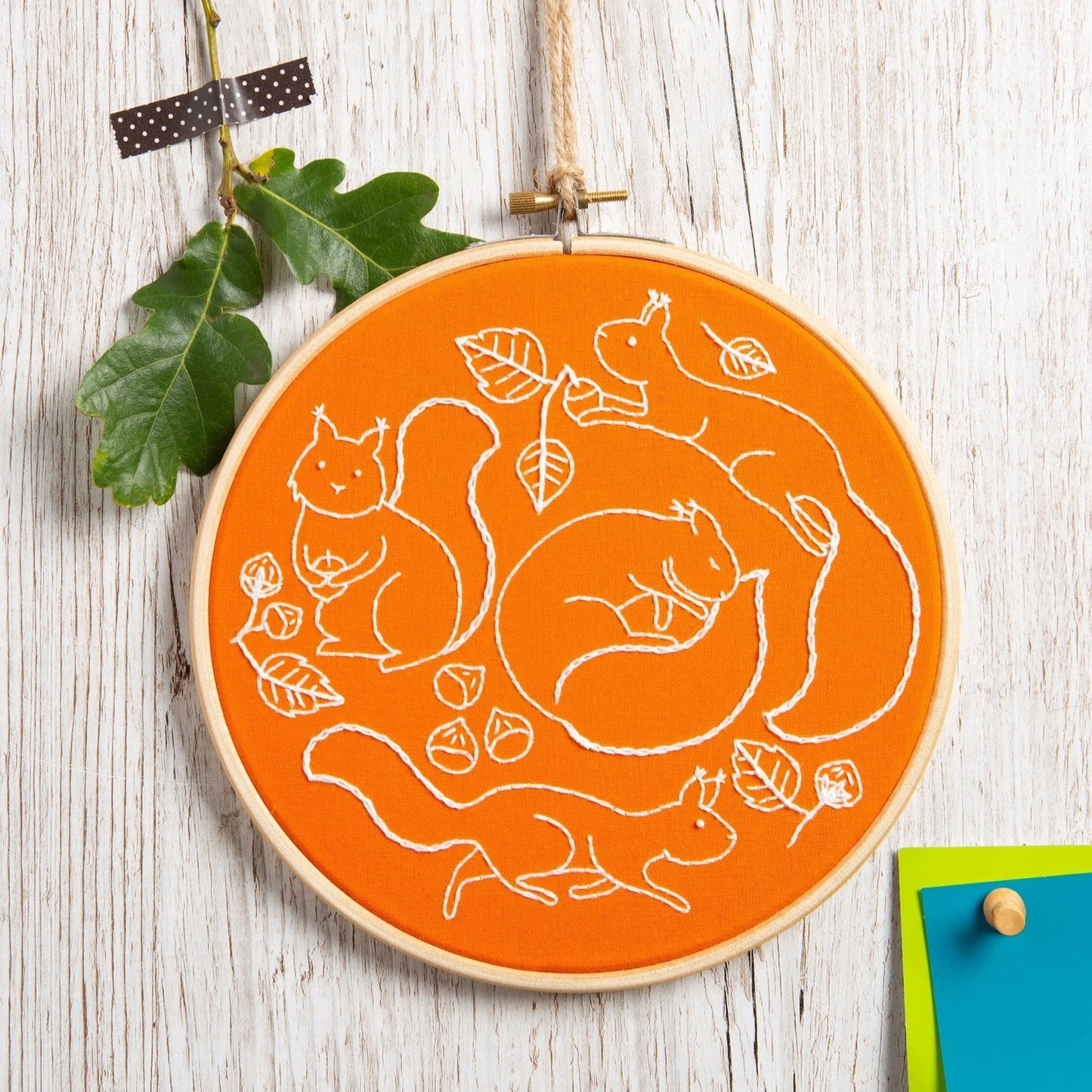 'Scurrying Squirrels' Animal Embroidery Kit for Beginners