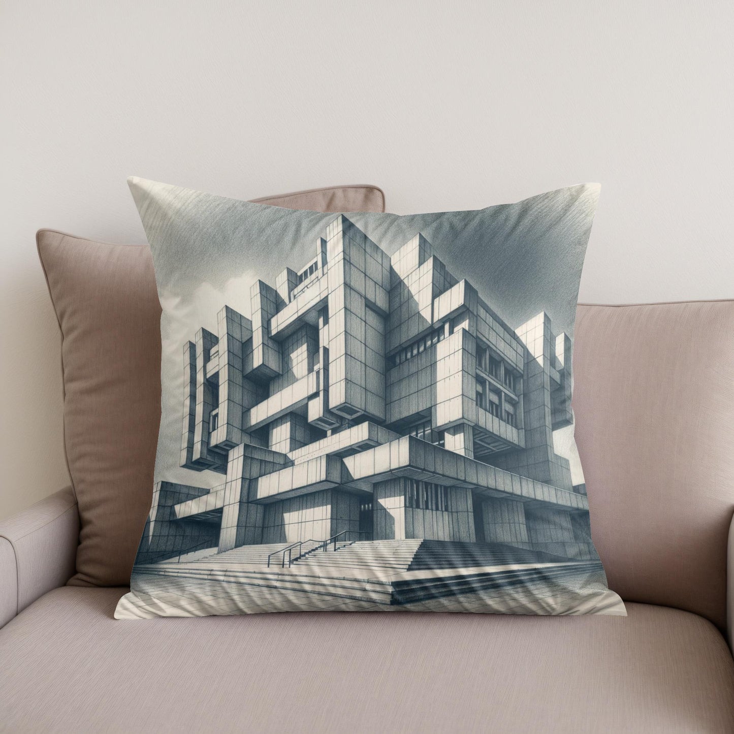 Brutalist Bastion Cotton Cushion