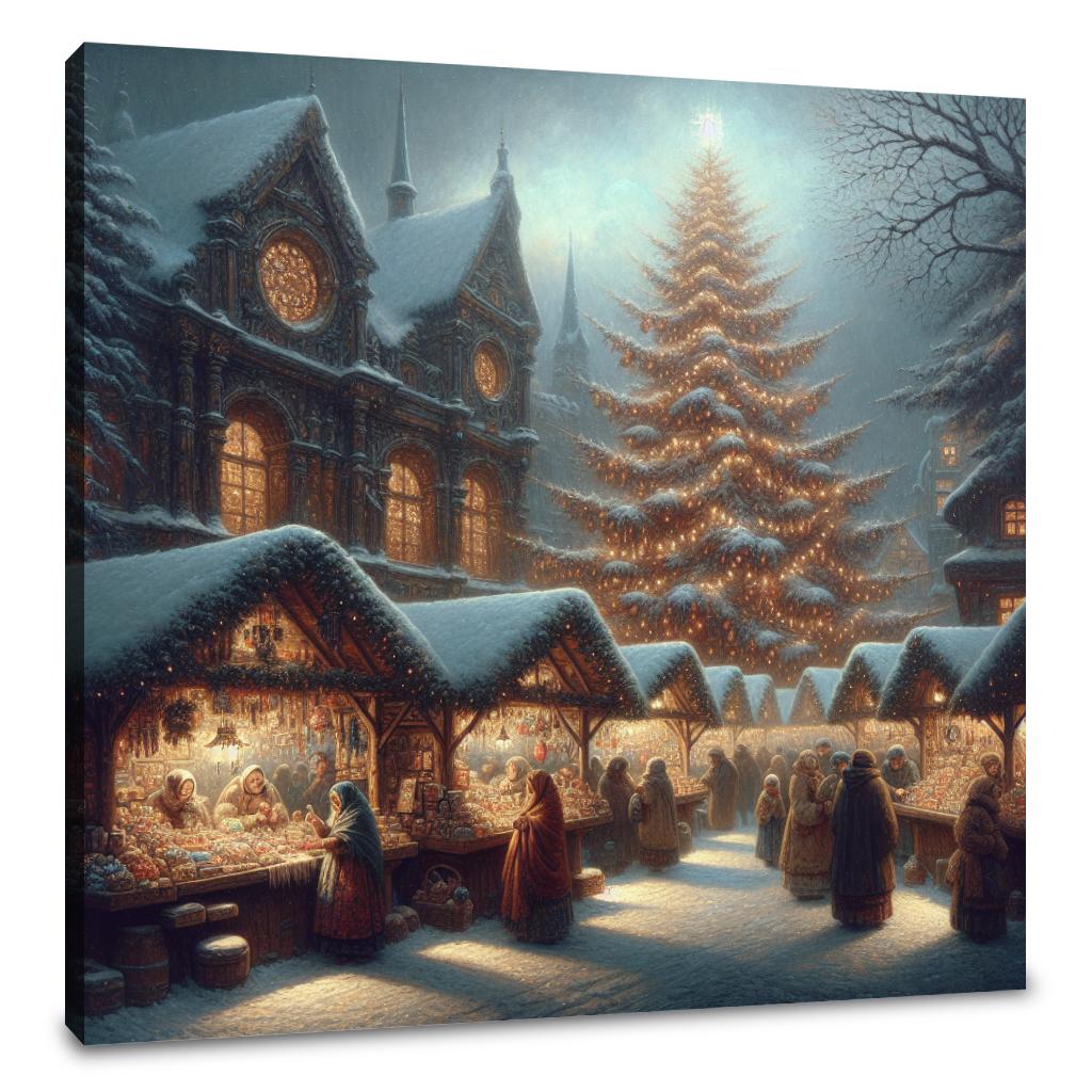 Melancholic Christmas Market Canvas