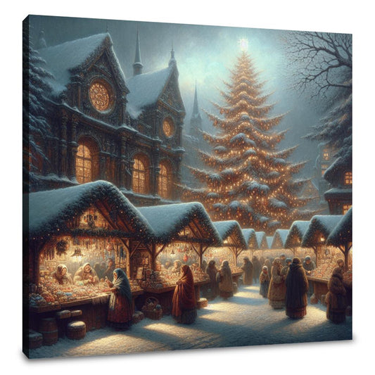 Melancholic Christmas Market Canvas