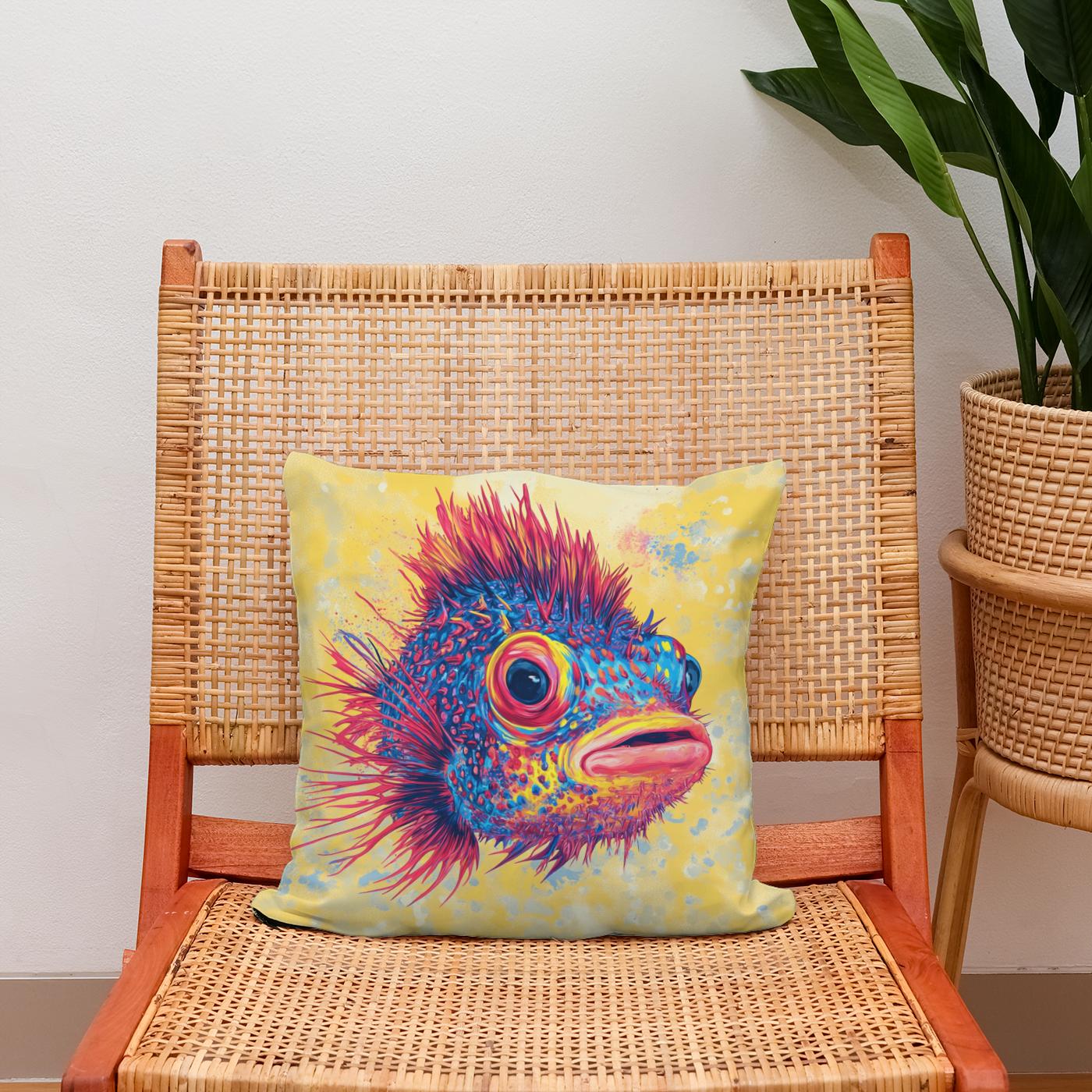 Pufferfish Radiance Cotton Cushion