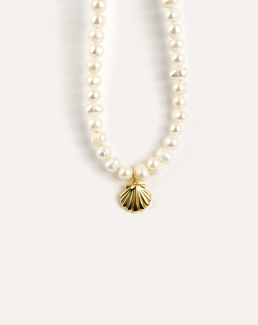 Sea Shell Pearl Necklace