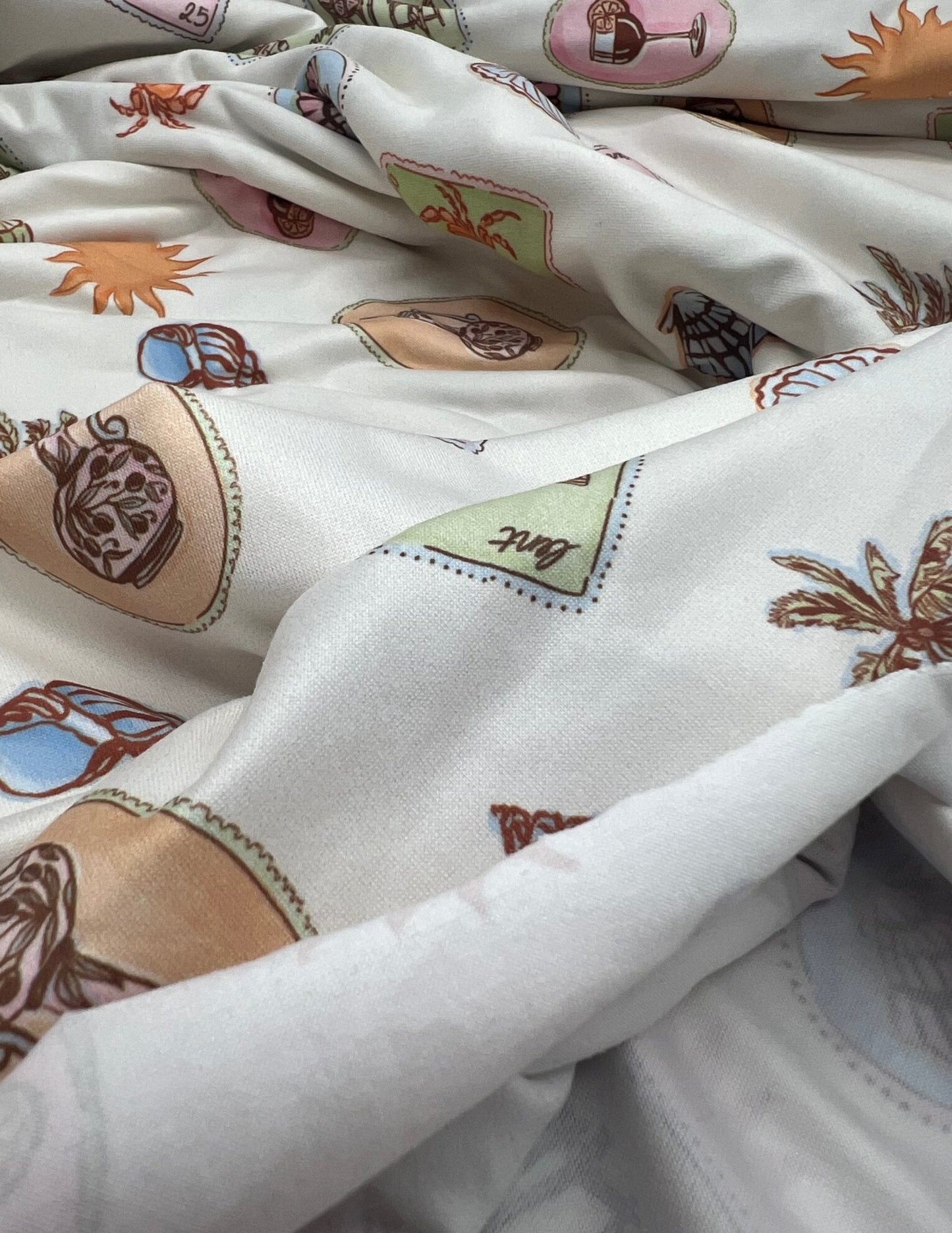 Seaside Super Soft Print Spun Poly Stretch Fabric