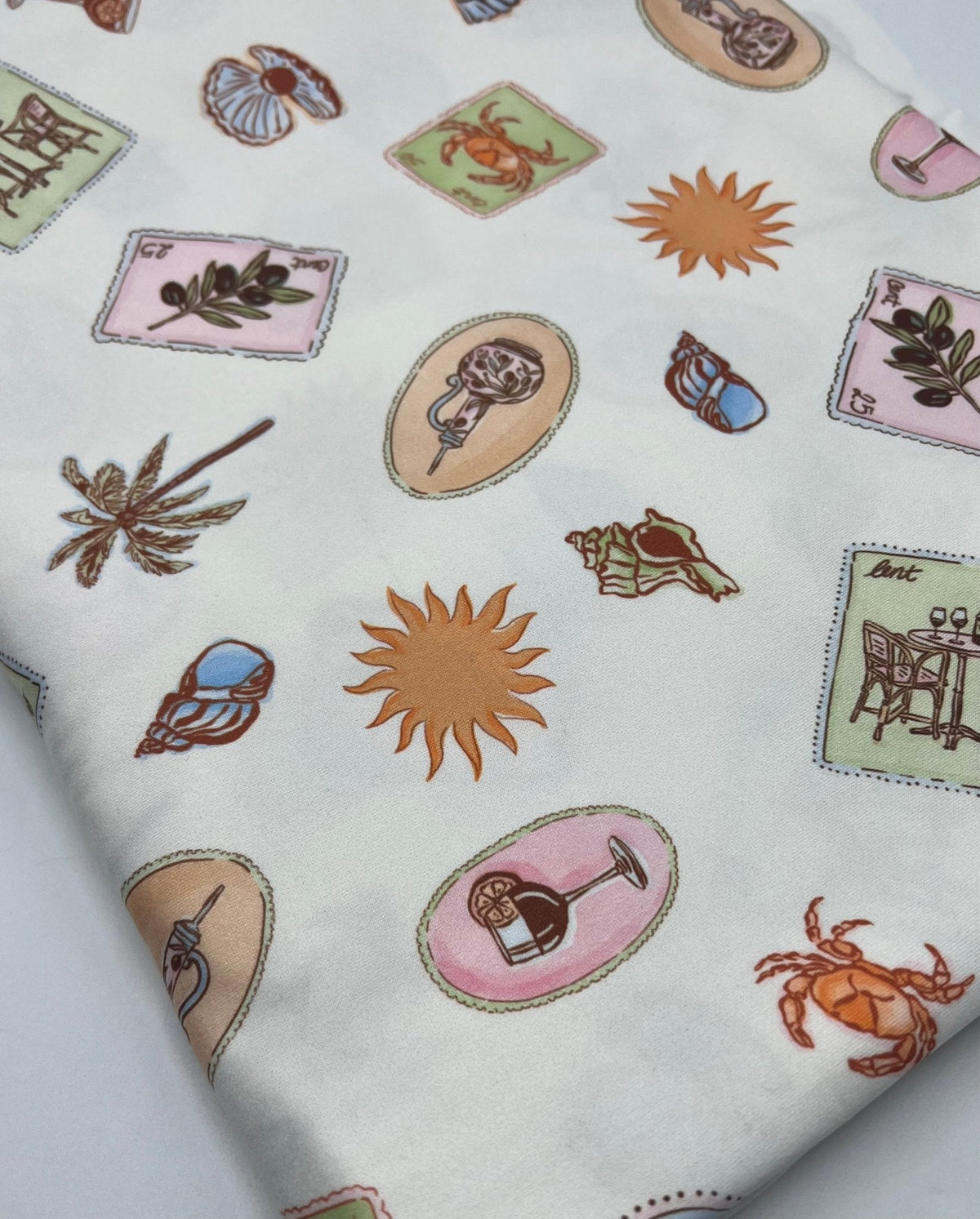 Seaside Super Soft Print Spun Poly Stretch Fabric