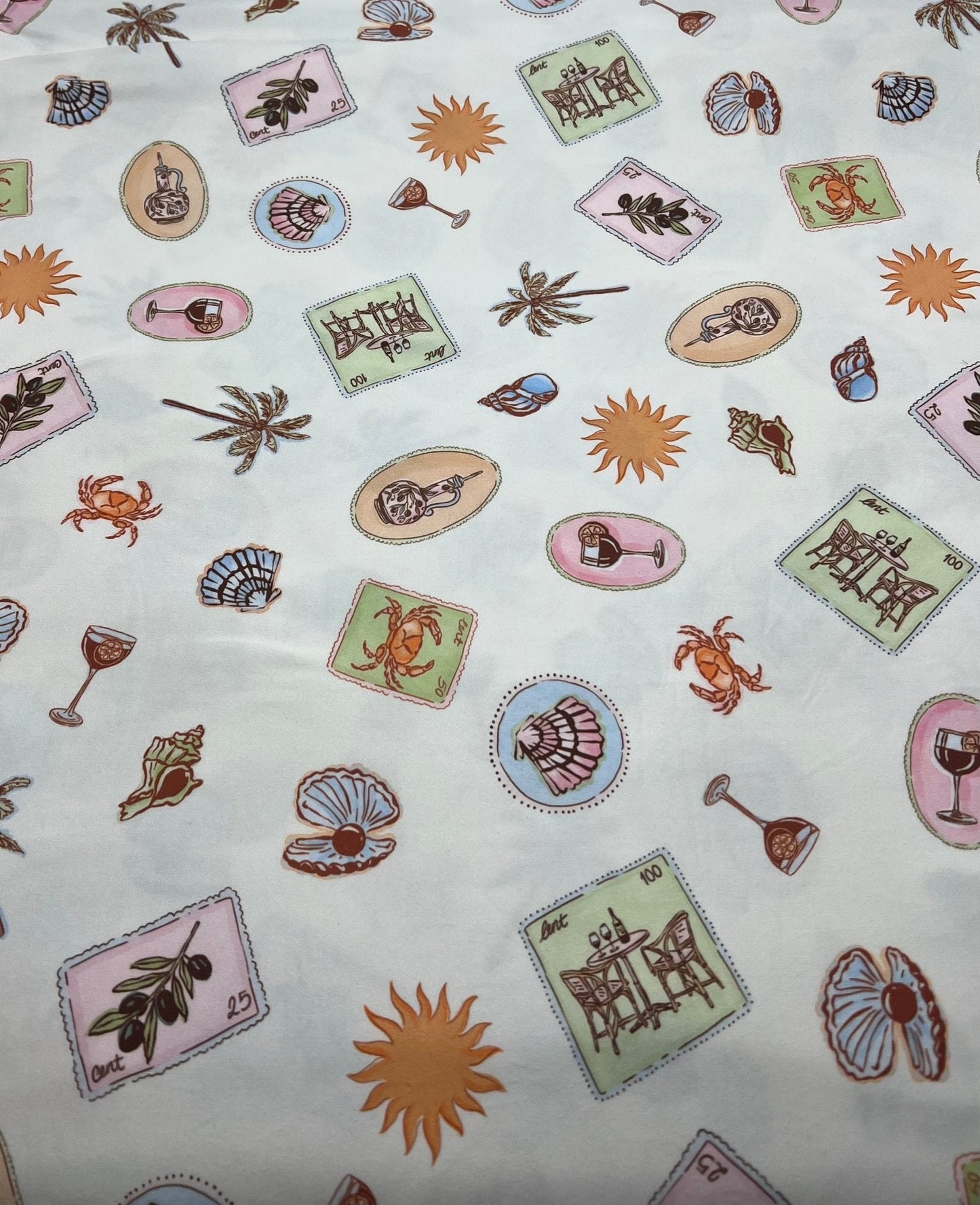 Seaside Super Soft Print Spun Poly Stretch Fabric