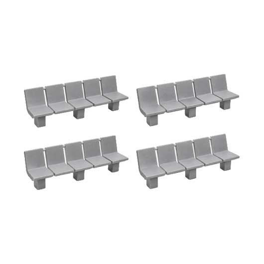 Ready to Paint Station Seating - Row of 5 (4 pack)