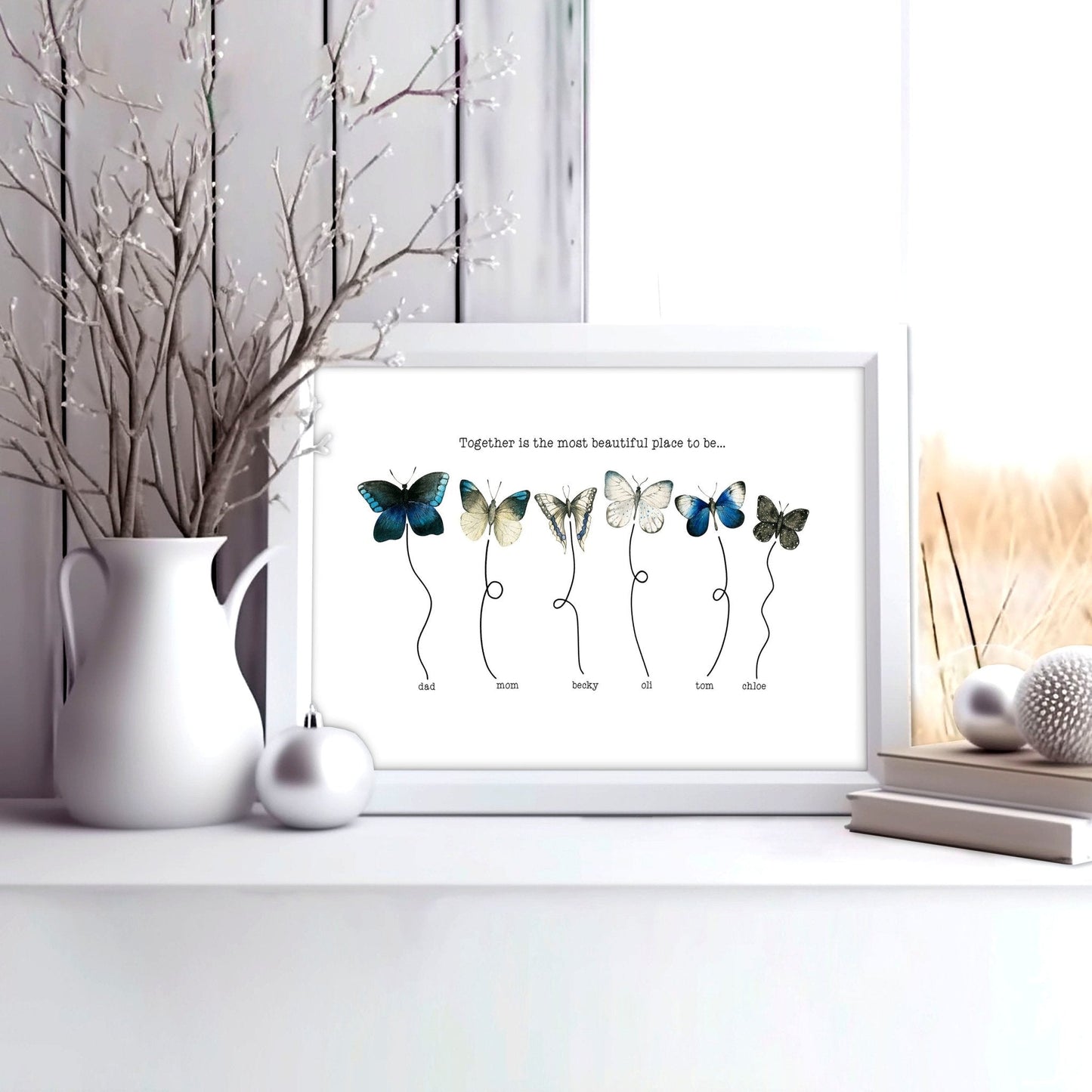 Xmas decor for front door | Family wall art print