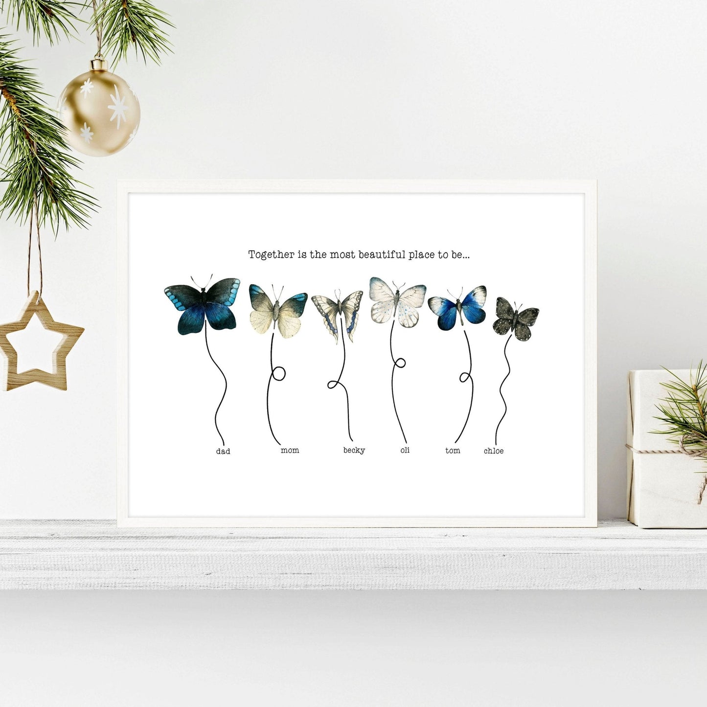 Xmas decor for front door | Family wall art print