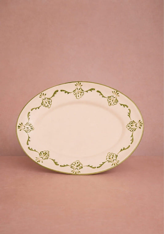 Cara Shell Serving Plate, Green
