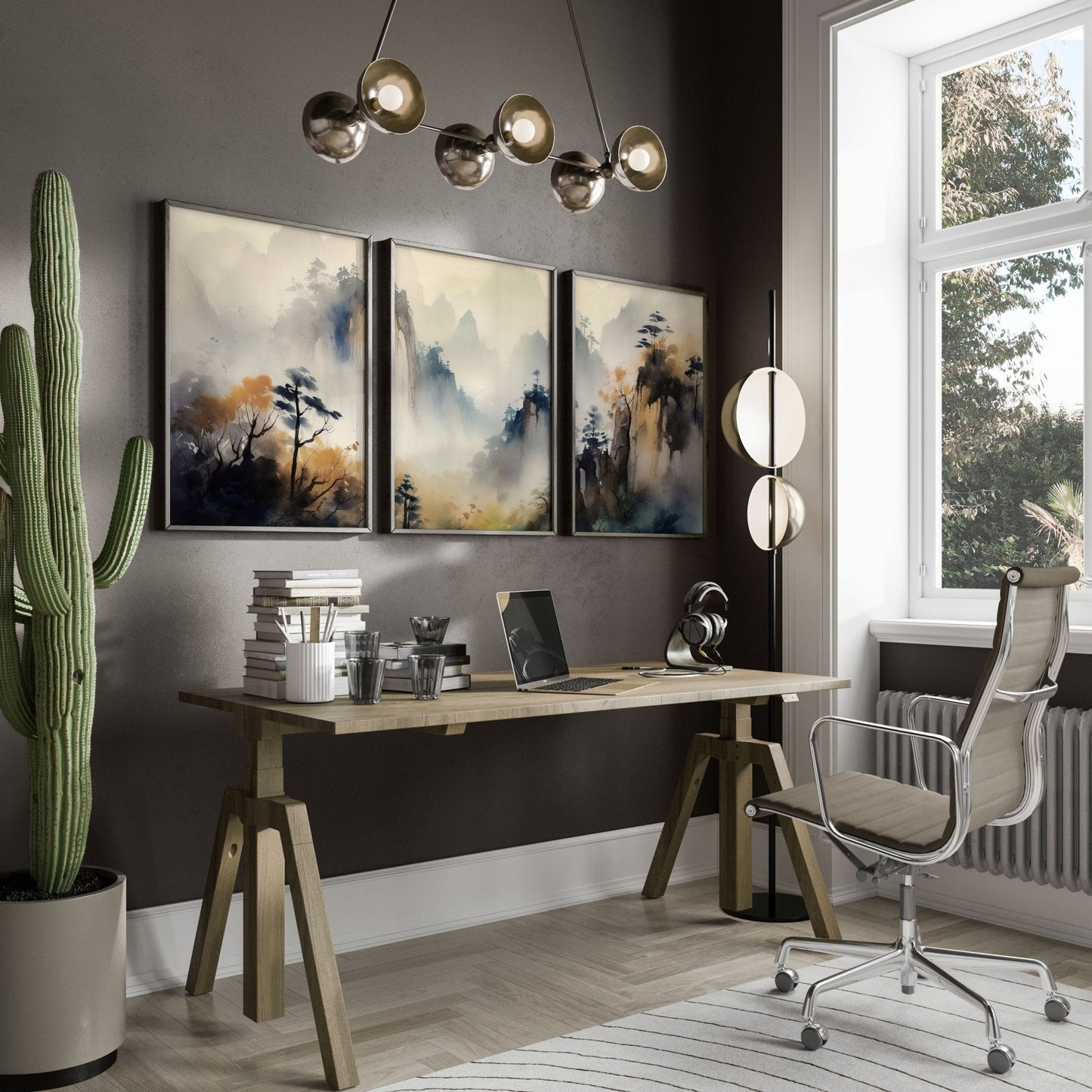 Set of 3 Framed Pictures | Set of 3 Asian Inspired Wall art Prints