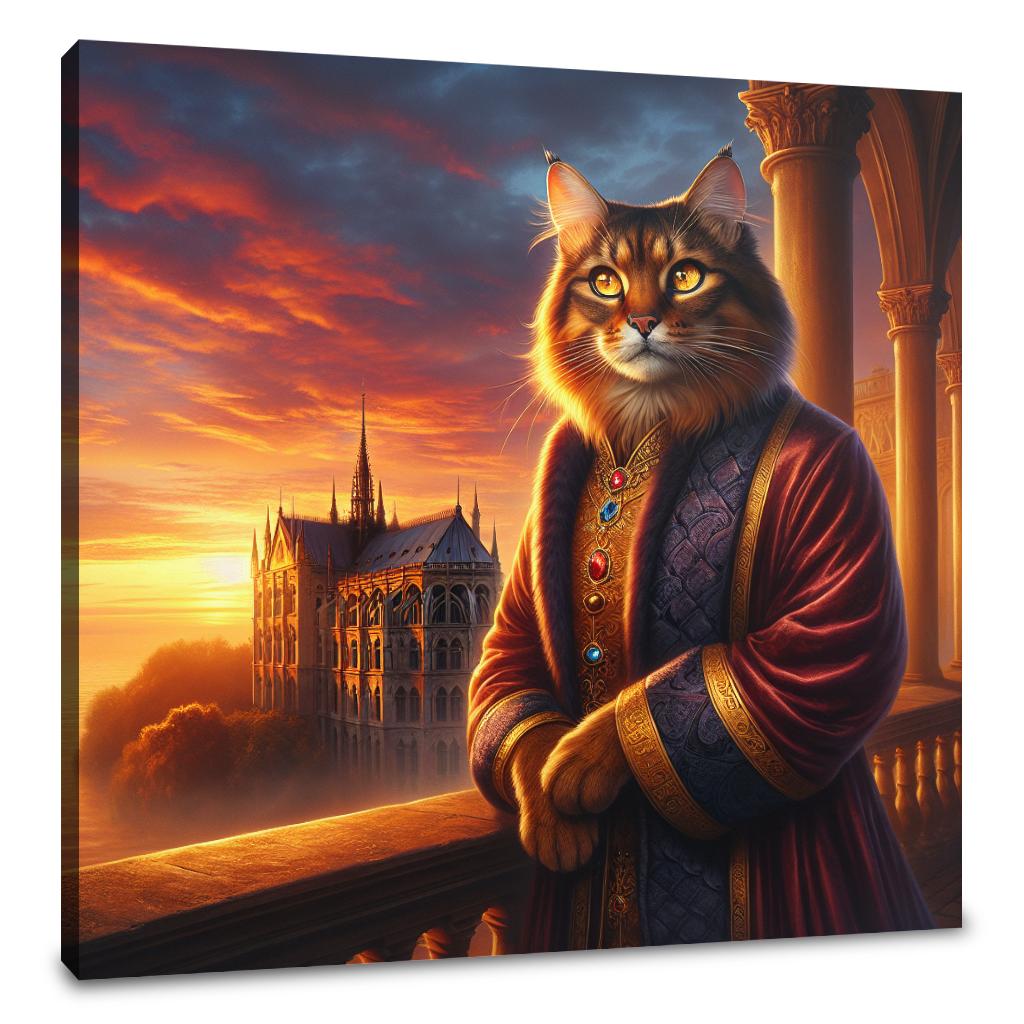 Majestic Sunset Monarch Cat Canvas