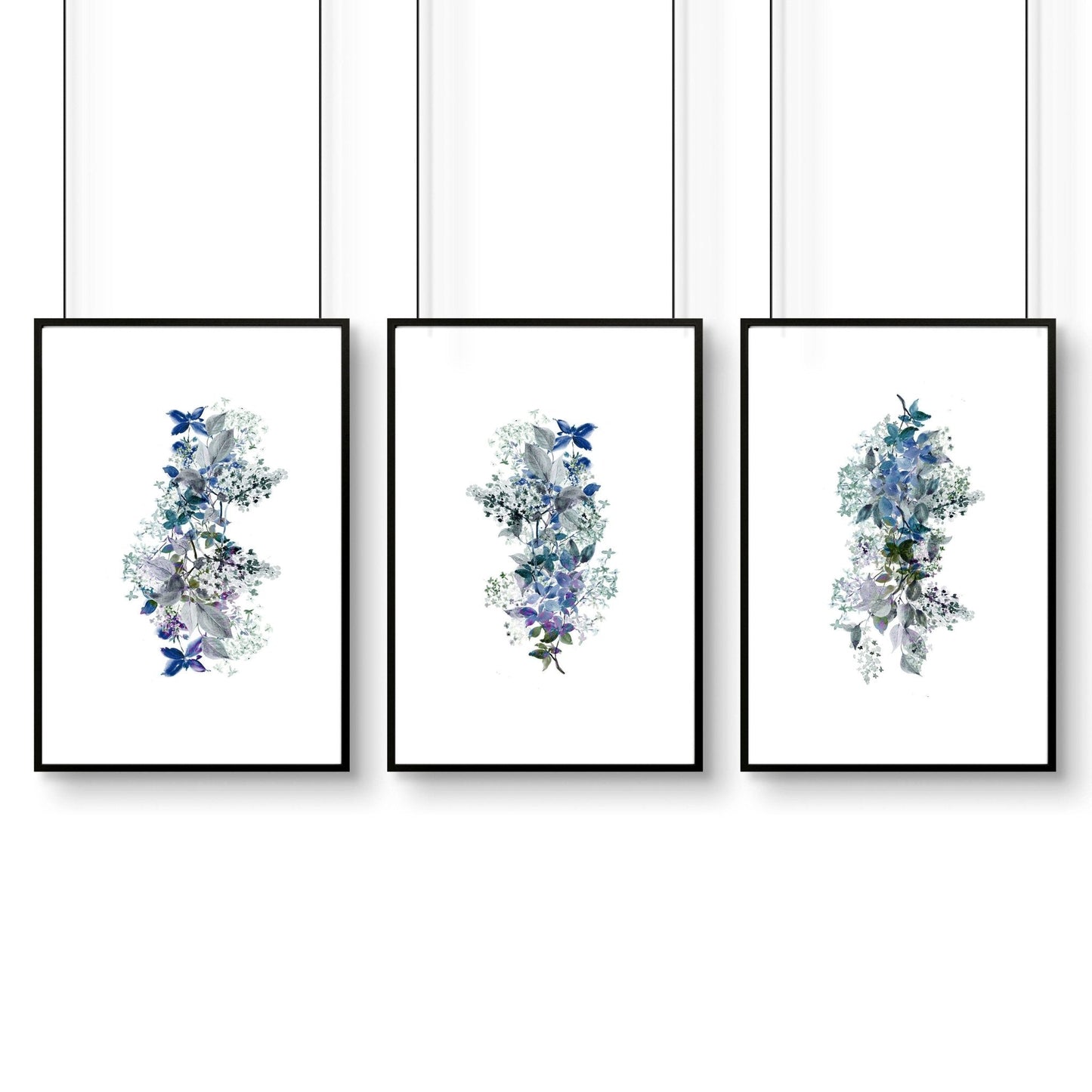 Shabby chic bedroom sets of 3 wall art prints