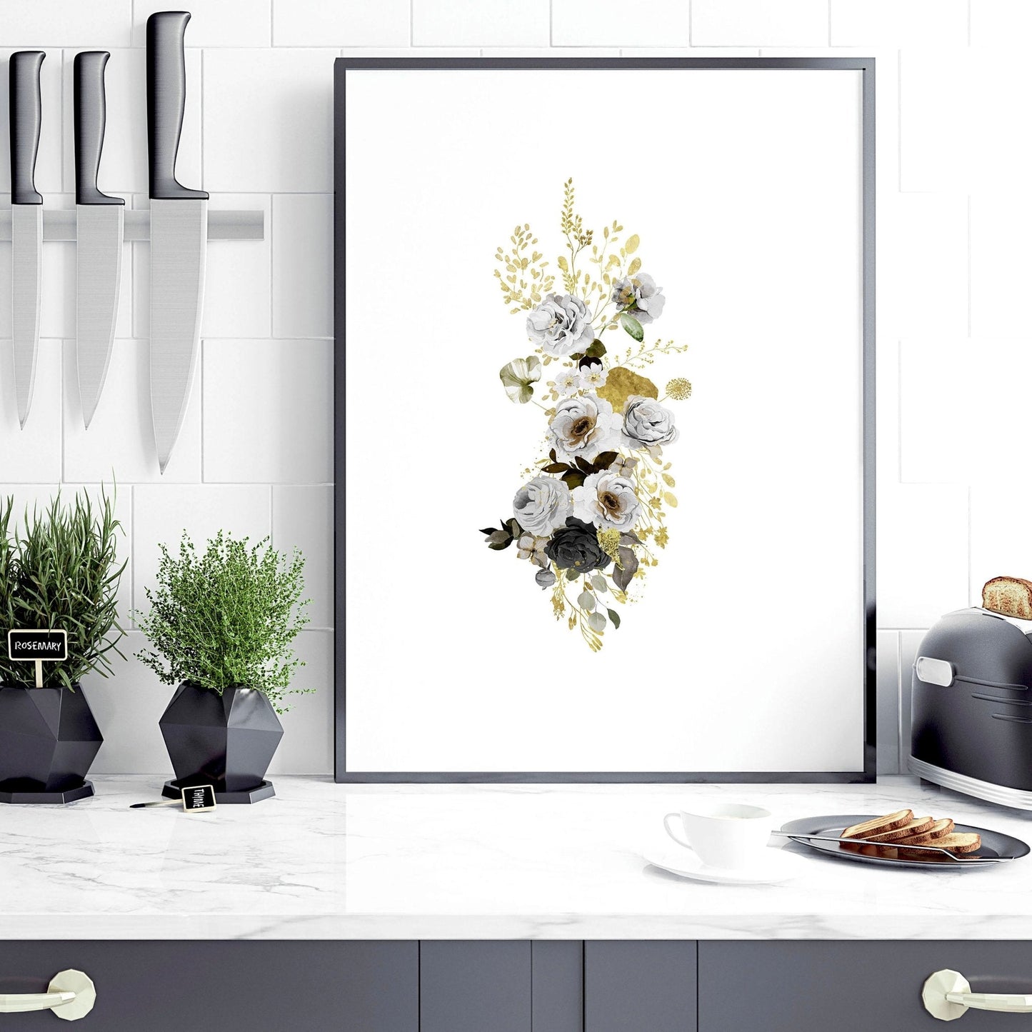 Artwork for kitchen walls | set of 3 wall art