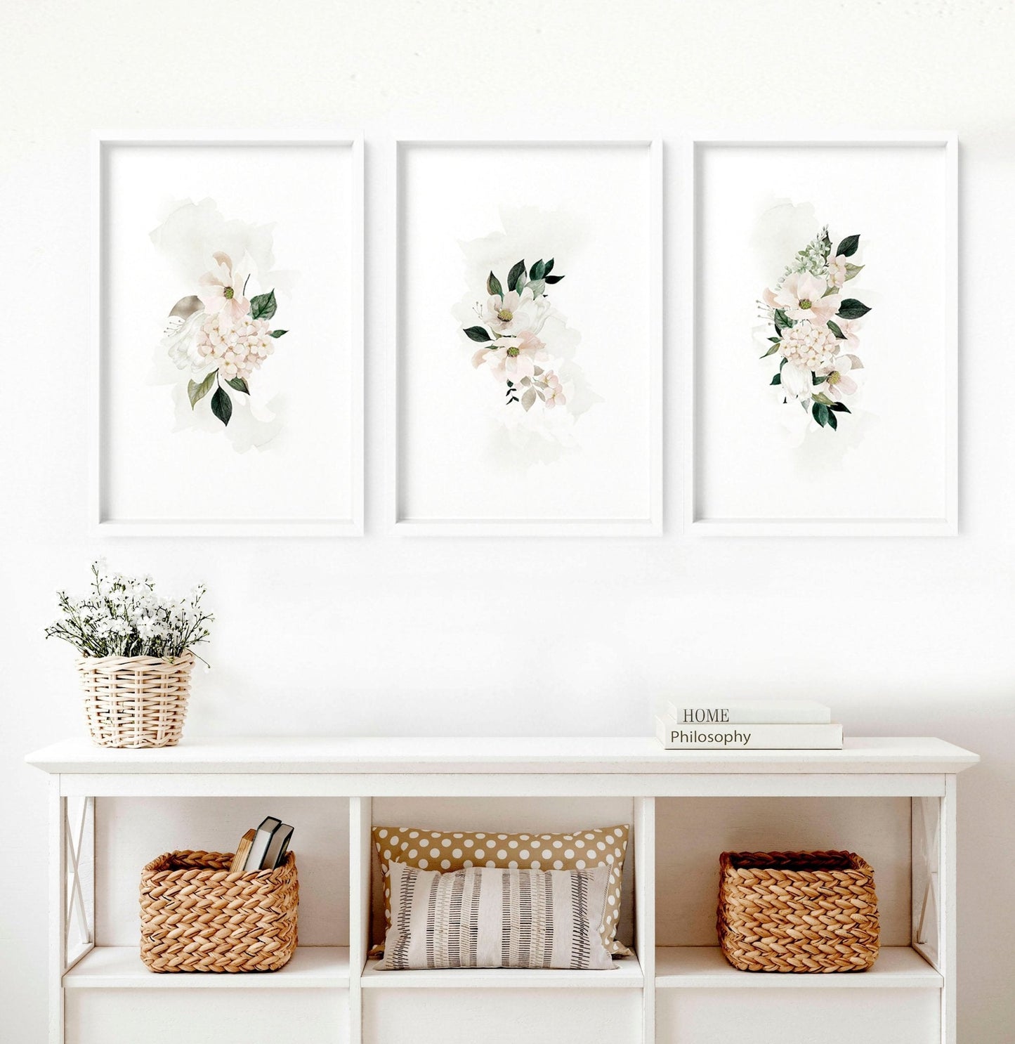 Wall art sets of 3 for living room | Shabby Chic wall art prints