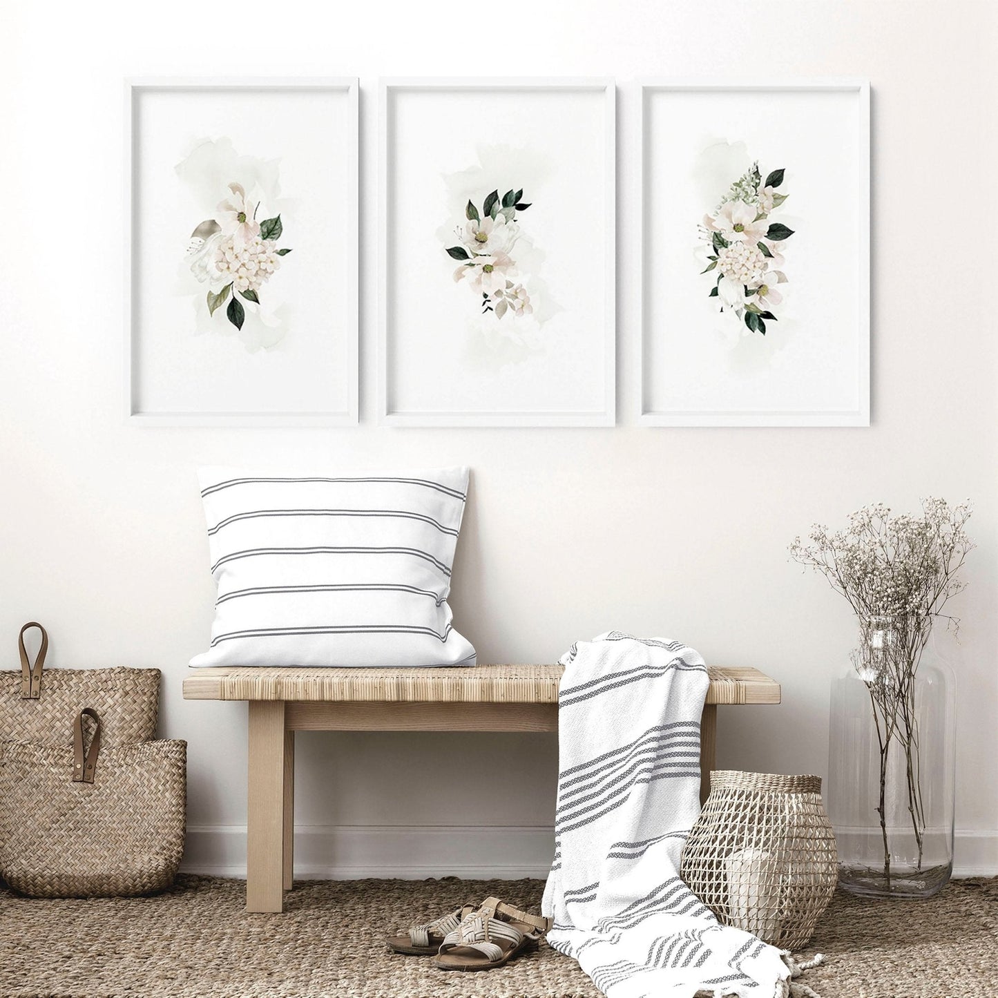 Wall art sets of 3 for living room | Shabby Chic wall art prints