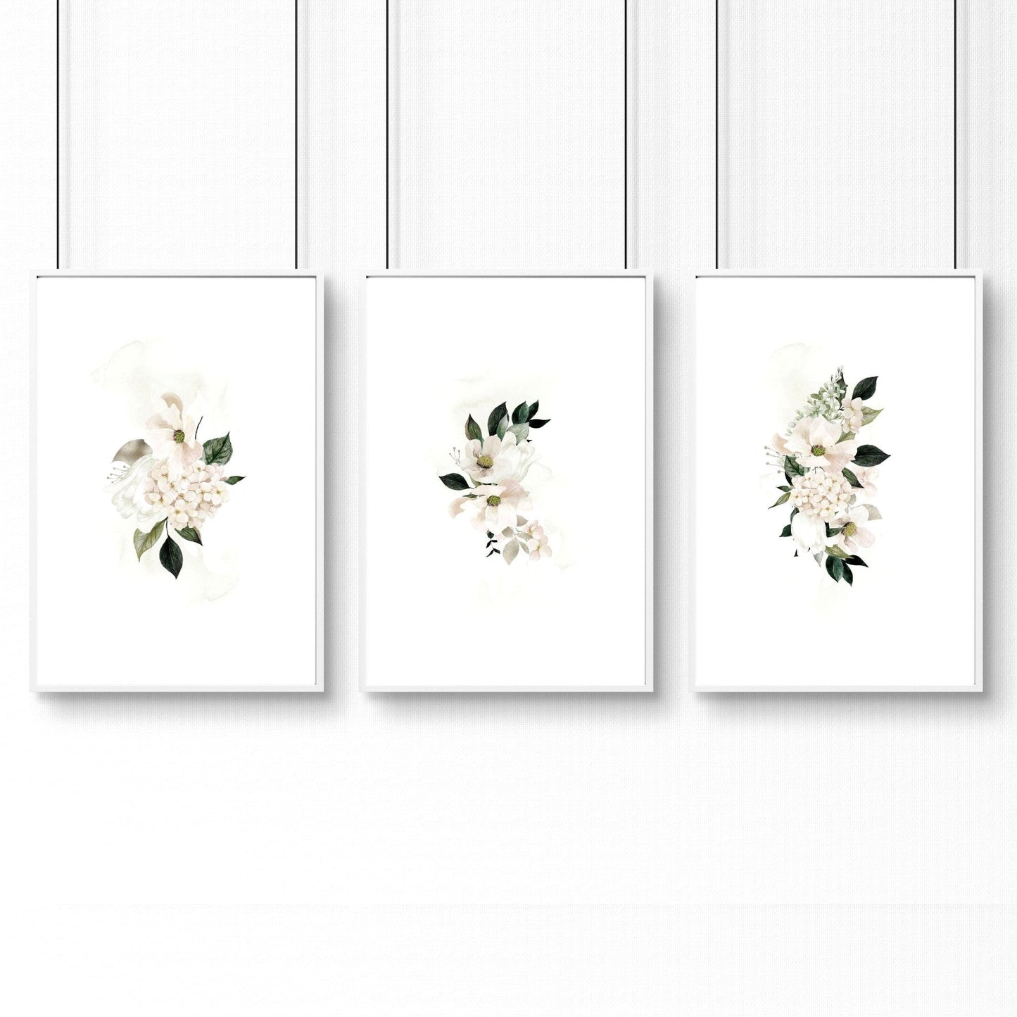 Wall art sets of 3 for living room | Shabby Chic wall art prints