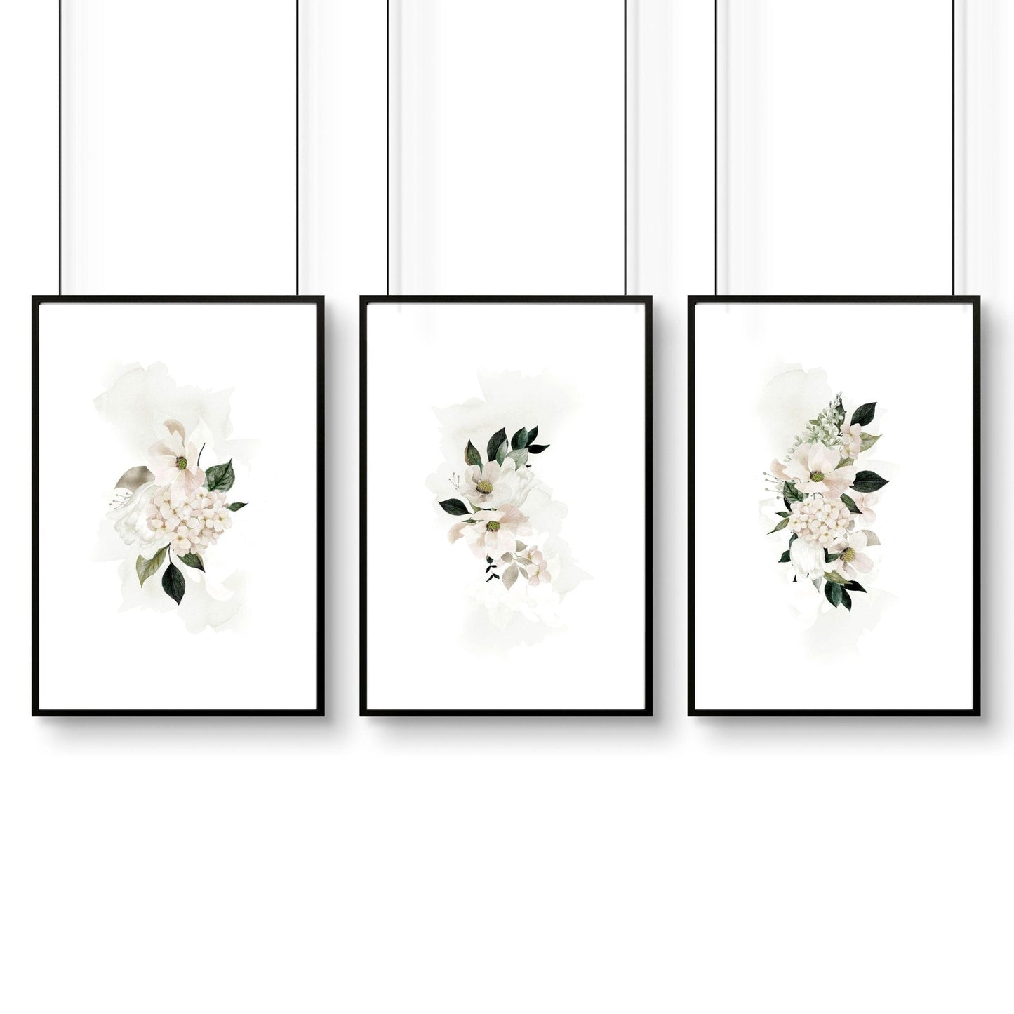 Wall art sets of 3 for living room | Shabby Chic wall art prints