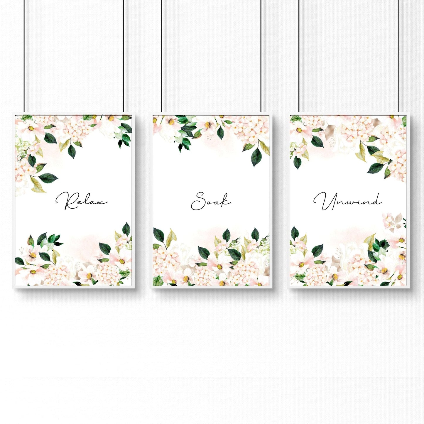 Artwork for a bathroom | set of 3 framed wall art