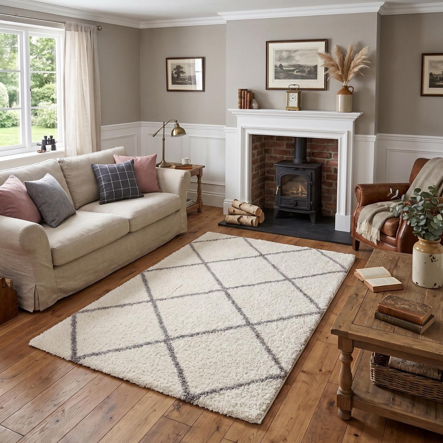 Moroccan Ivory Shaggy Rug | 500