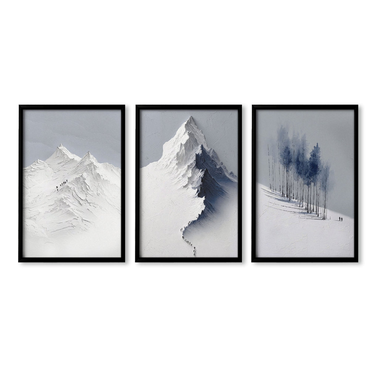 Scandinavian Wall Decor Snow Mountain & Nordic Forest Landscape Wall Art Prints | Set of 3
