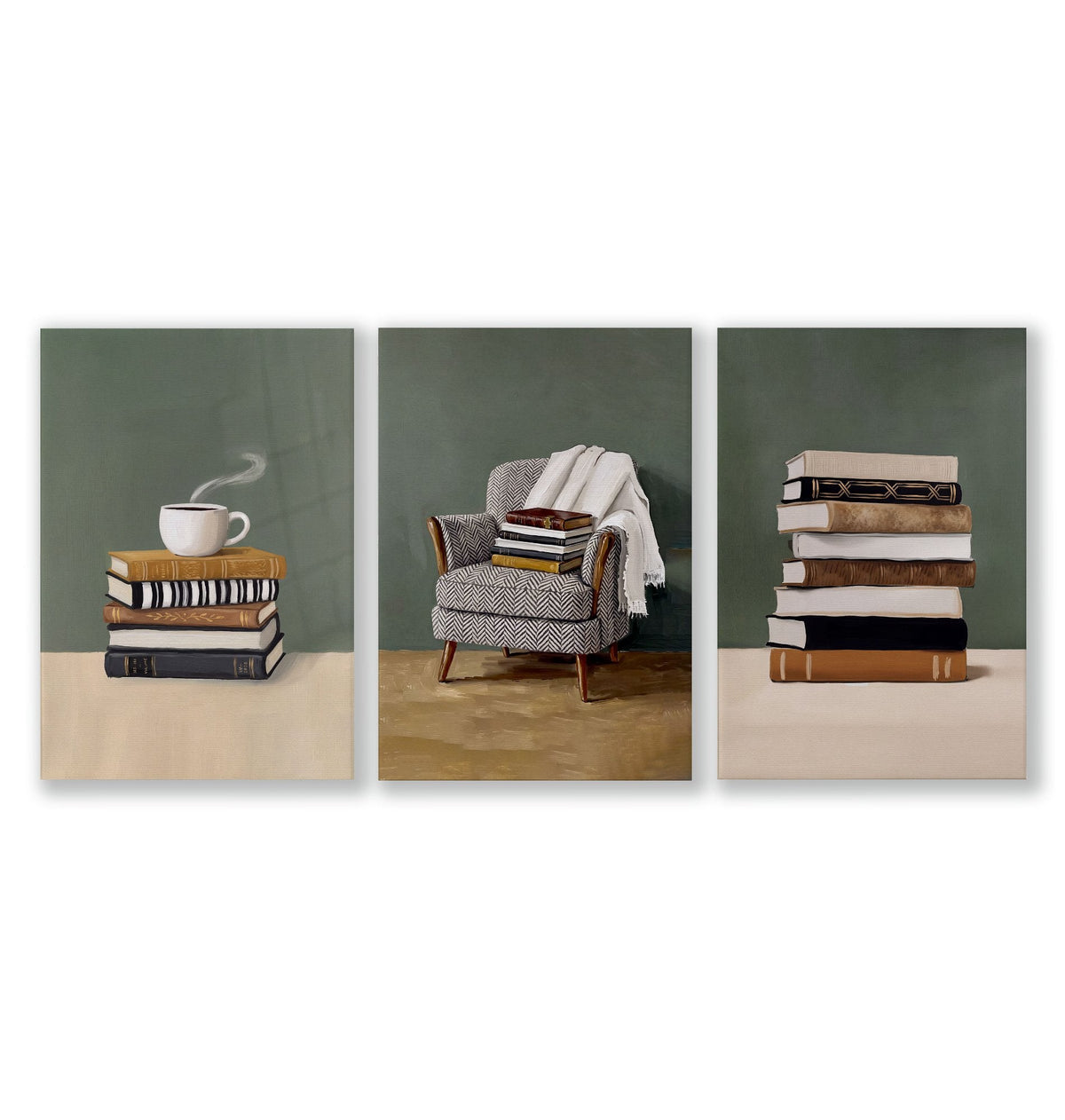 Artwork for the Living Room Bohemian Books & Reading Nook Wall Art Prints | Set of 3