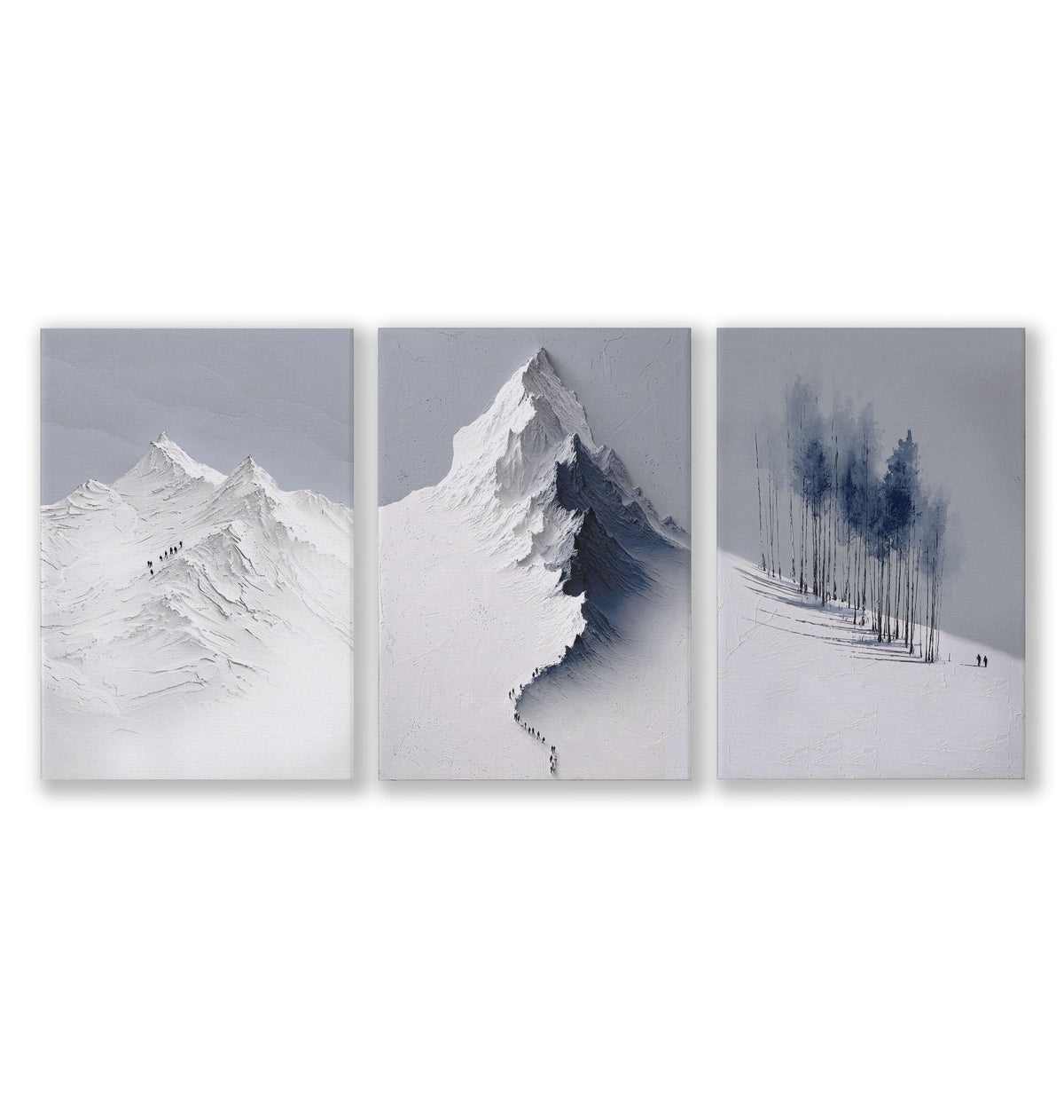 Scandinavian Wall Decor Snow Mountain & Nordic Forest Landscape Wall Art Prints | Set of 3