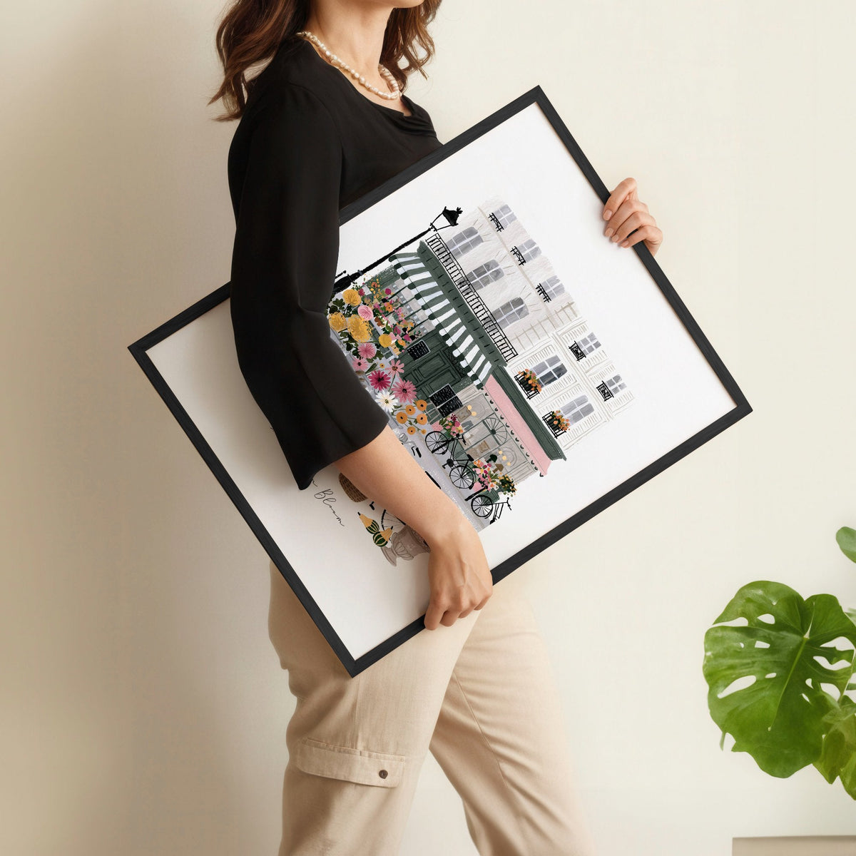 Poster Art London "London in Bloom" Floral City Scene Wall Art Prints | Set of 3