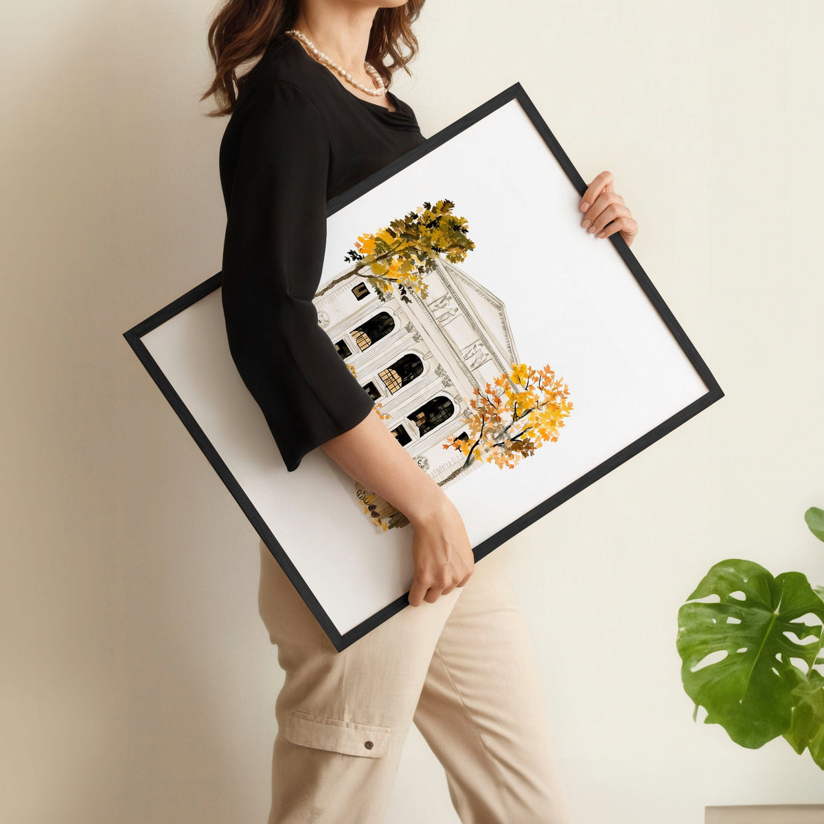 Large Office Wall Art "Autumn in New York" NYC Watercolour Travel Prints | Set of 3