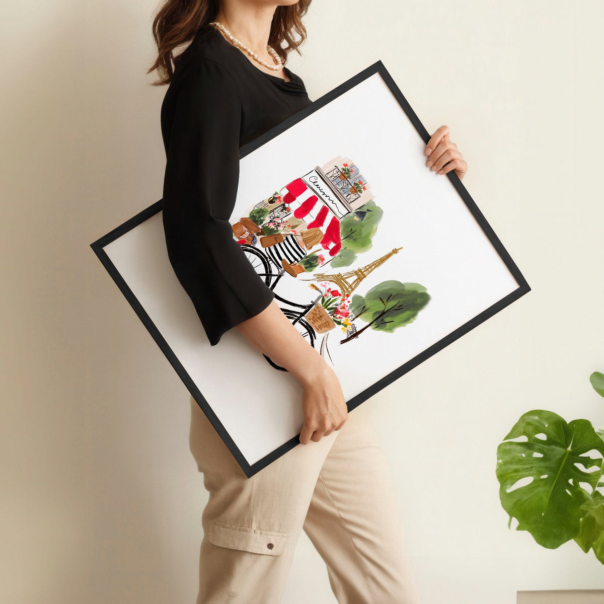 Paris Wall Art Canvas "Un peu de Paris" Eiffel Tower Travel Prints | Set of 3