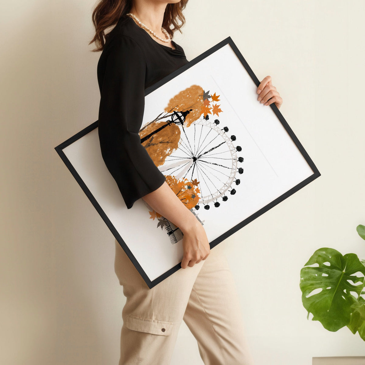 Wall Art Decor Living Room "An Autumn Day in London" Travel Prints | Set of 3