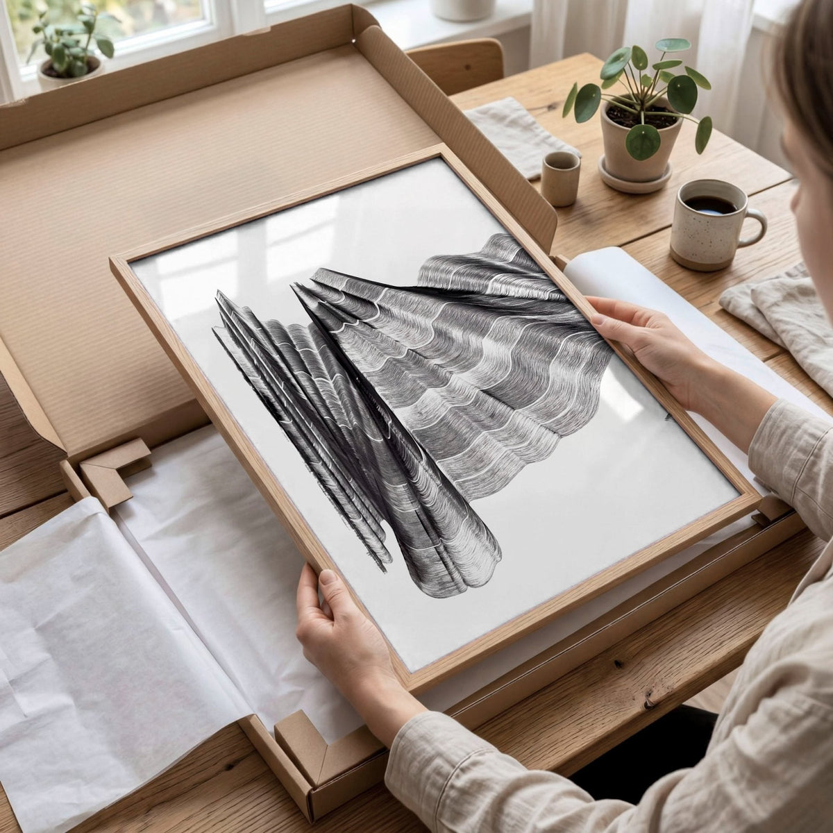 Abstract Art Painting Charcoal Flowing Forms Wall Art Prints | Set of 3