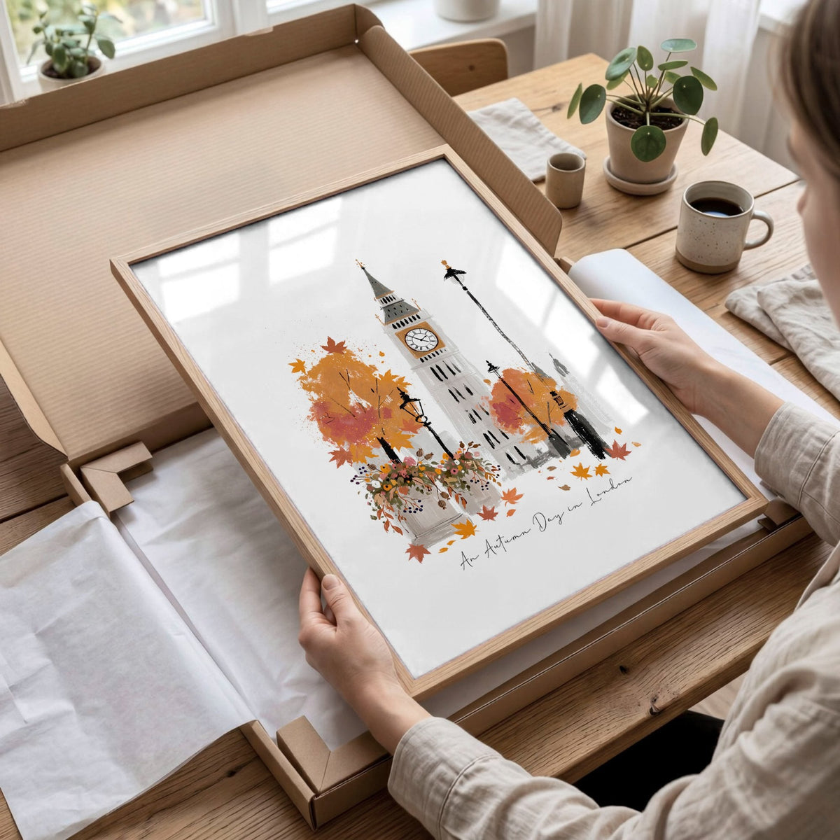 Work Office Wall Decor "An Autumn Day in London" Travel Art Prints | Set of 3