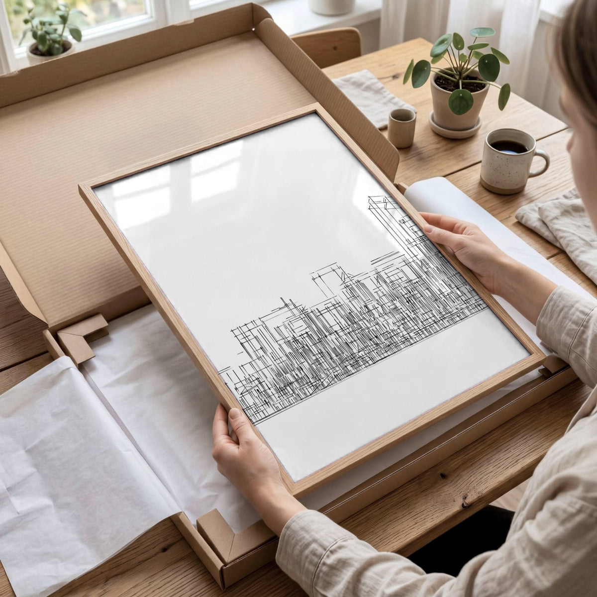 Posters Black and White New York Skyline Line Art Skyscraper Prints | Set of 3