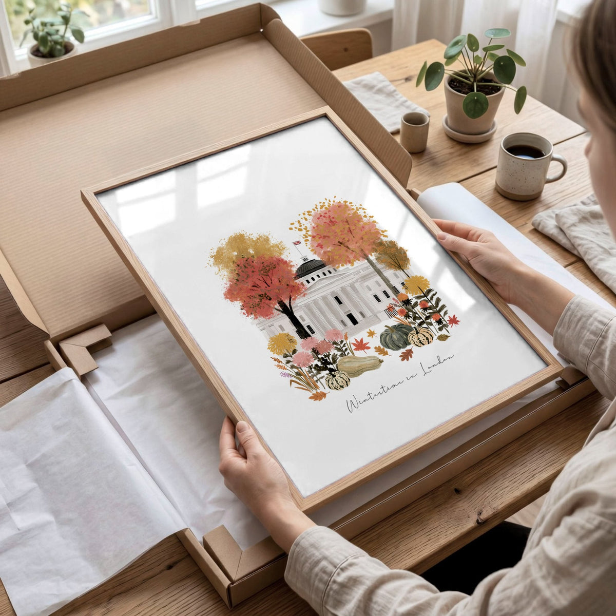Canvas for Hallway London Travel Wall Art Prints | "Wintertime in London" Covent Garden Set of 3