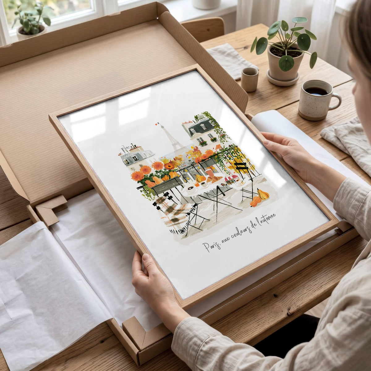 Kitchen Prints for Wall Autumn Paris Watercolour "Paris aux couleurs de l'automne" | Set of 3