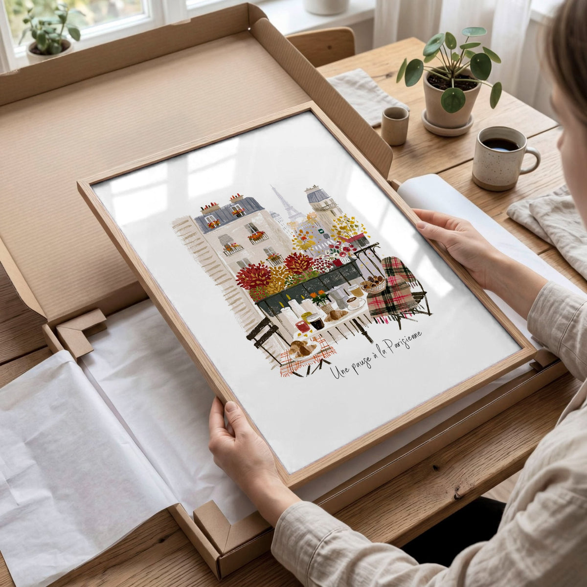 Paris Travel Wall Art Pieces | "Paris sous un ciel d'hiver" Illustrated Street Scenes | Set of 3