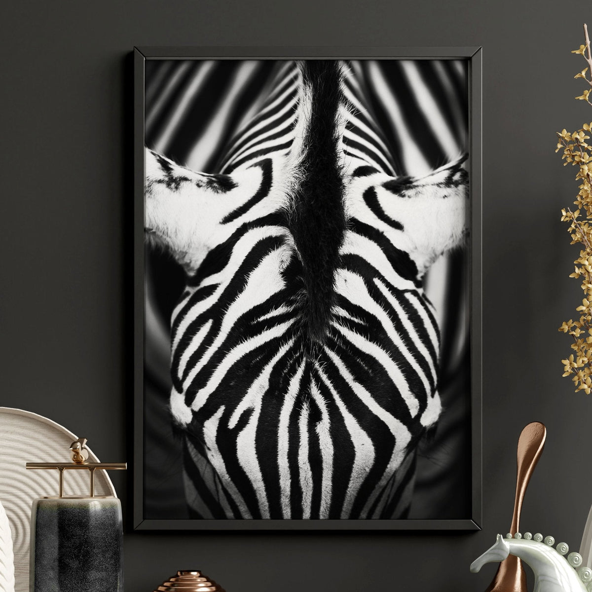 Wildlife Art Prints Black & White Safari — Elephants, Birds & Zebra | Set of 3