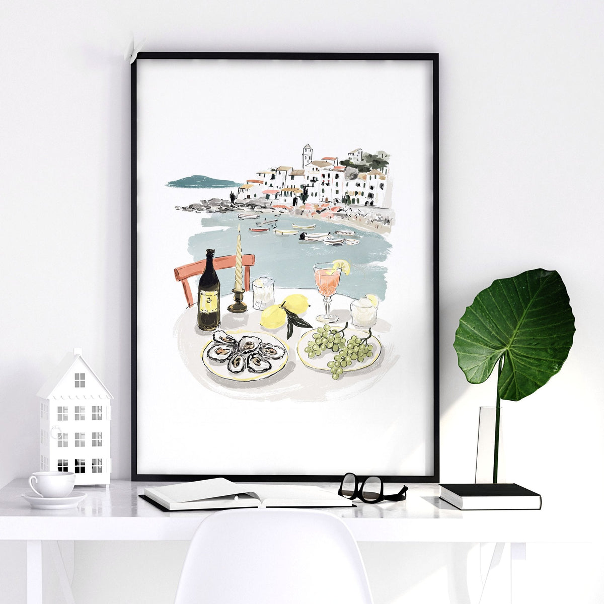Wall Art for a Dining Room | Mediterranean Coastal Watercolour "Solo di Amalfi" | Set of 3